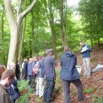 The afternoon session was held at the woodland at Chinthurst Hill where Alistair Yeomans of the Sylva Foundation explained to Surrey Wildlife Trust staff how to divide a woodland into compartments and sub-compartments for the purposes of a woodland plan