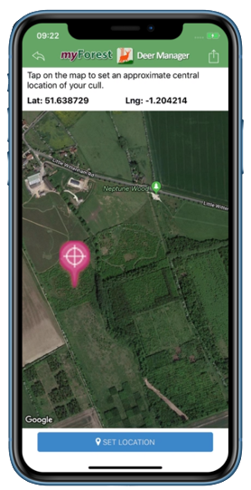 Deer Manager App on a mobile phone