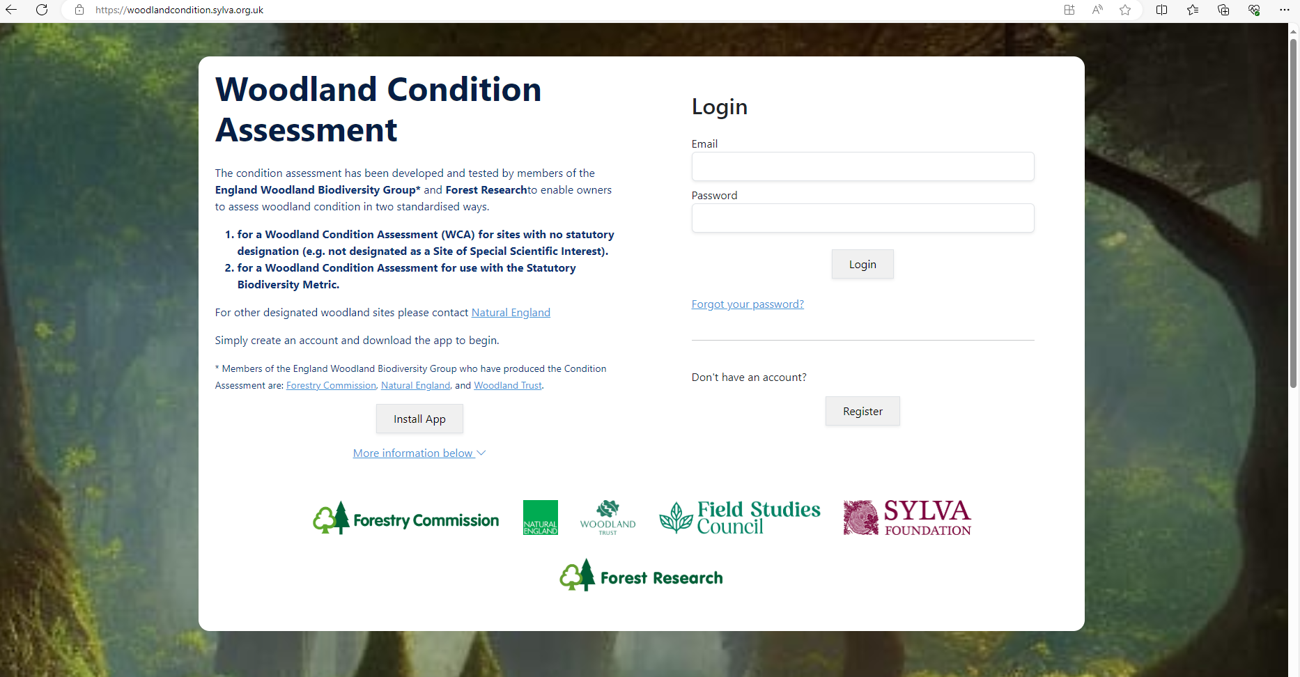 Woodland Condition Assessment app